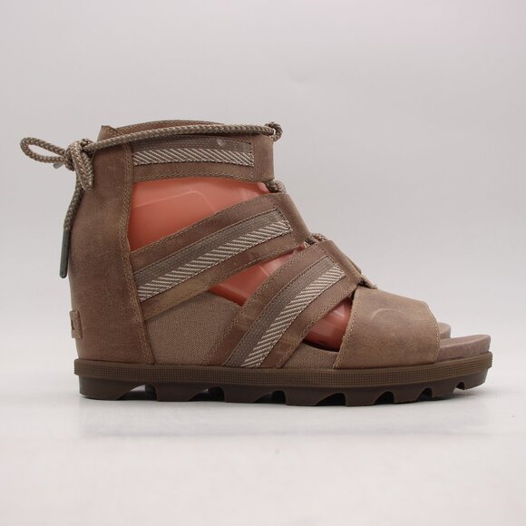 Sorel Joanie II Women's Size 9.5 Lace Up Wedge Sandals Brown NL3272-240 - Picture 1 of 8